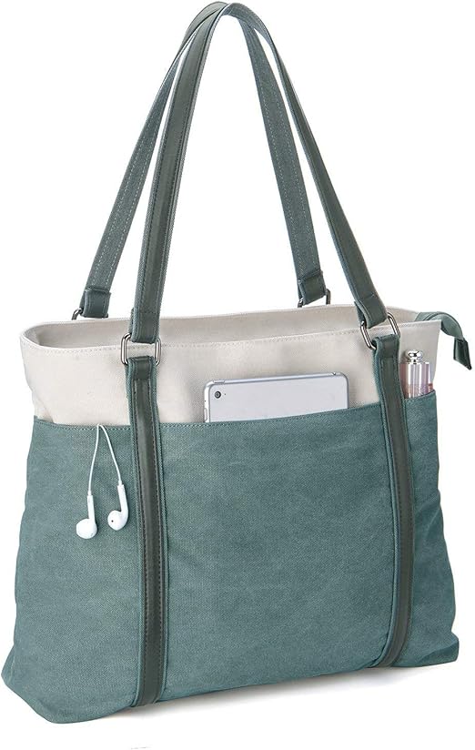 Iswee Bolsa feminina para laptop bolsa de lona sacola feminina grande