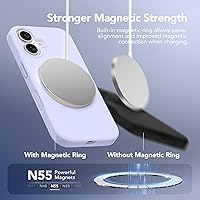 Vista 1069 de GONEZ Funda de silicona para iPhone 15 Pro Max, compatible con Magsafe, protector de cámara + protector de pantalla, forro de microfibra suave Negro