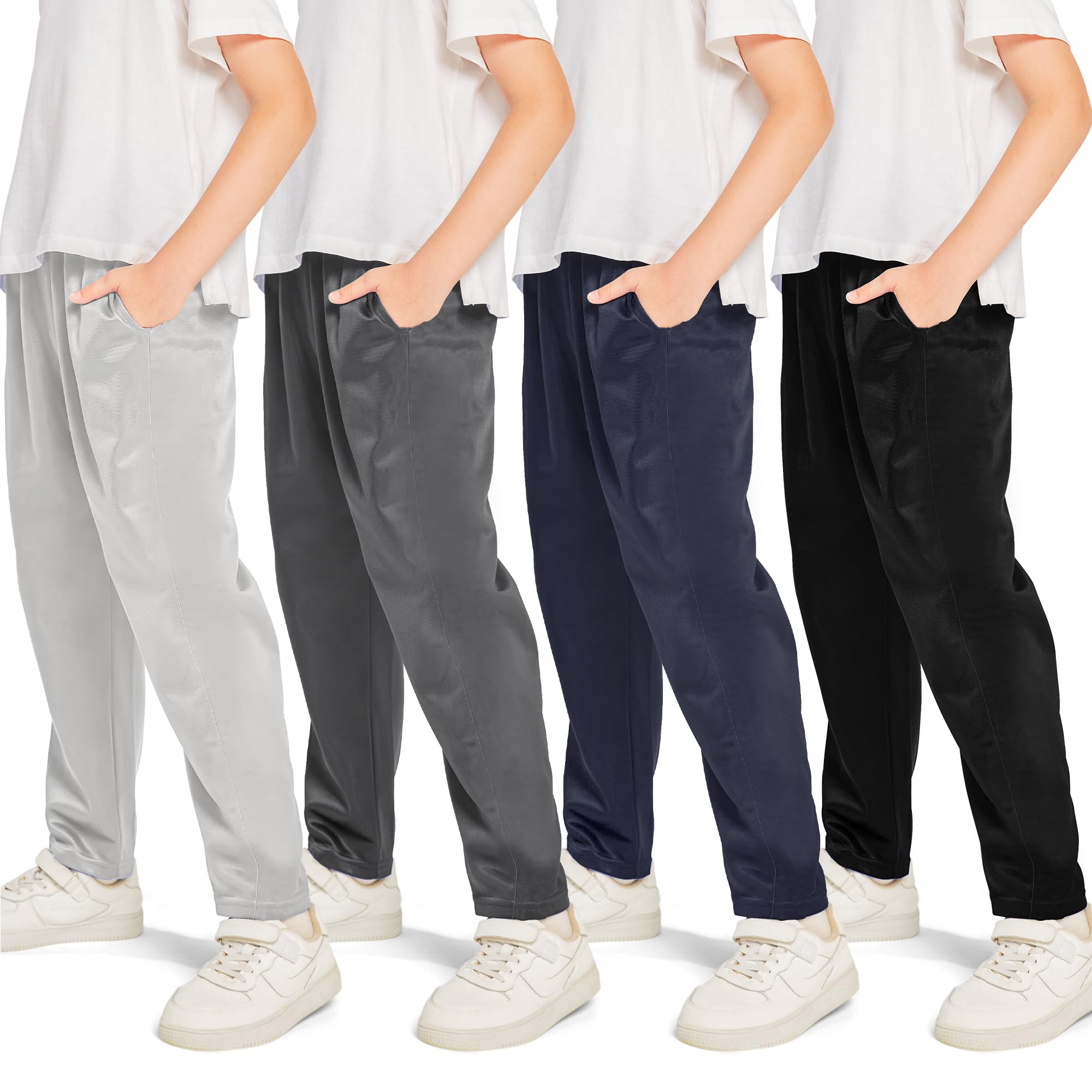 Resinta 4 Pack Boys' Athletic Sweatpants
