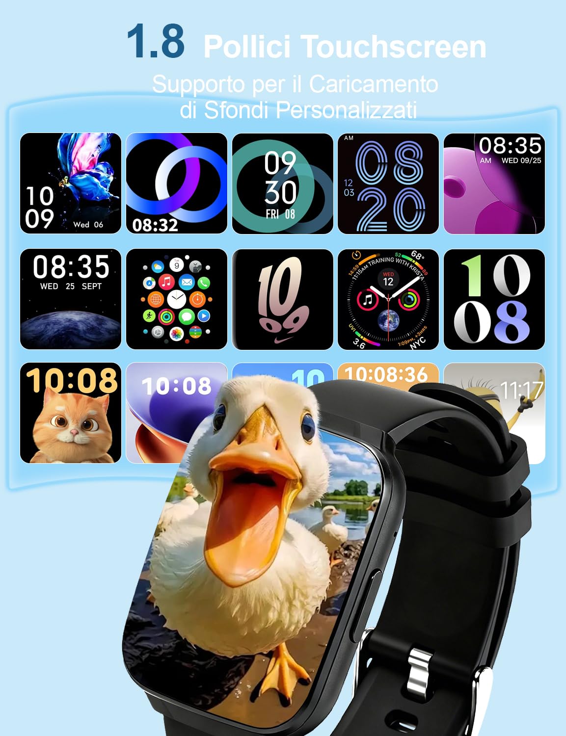 Smartwatch Uomo, Orologio Intelligente 1,83 Pollici con Chiamate Bluetooth, Impermeabile IP67, 100+ Modalità Sportive, Cardiofrequenzimetro, Monitoraggio Sonno, per iOS e Android