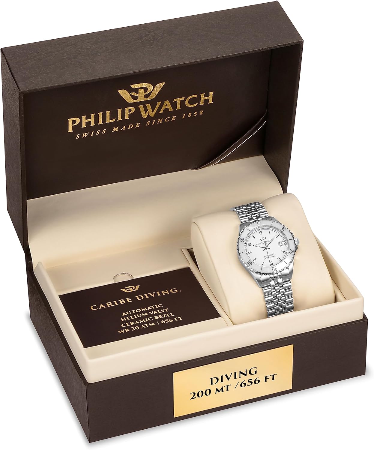 Philip Watch Orologio Analogico Automatico Donna con Cinturino in Acciaio Inossidabile R8223216503 Philip Watch Orologio Analogico Automatico Donna con Cinturino in Acciaio Inossidabile R8223216503