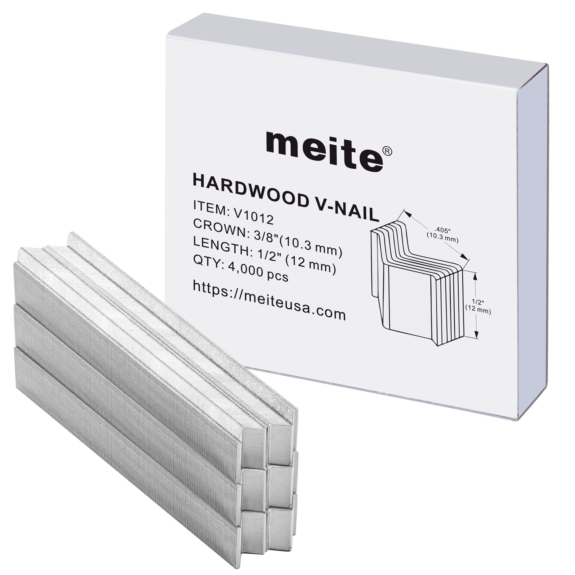meite Picture Frame Nails 12mm(1/2-Inch) Length Hardwood V Nails 4,000 Pcs