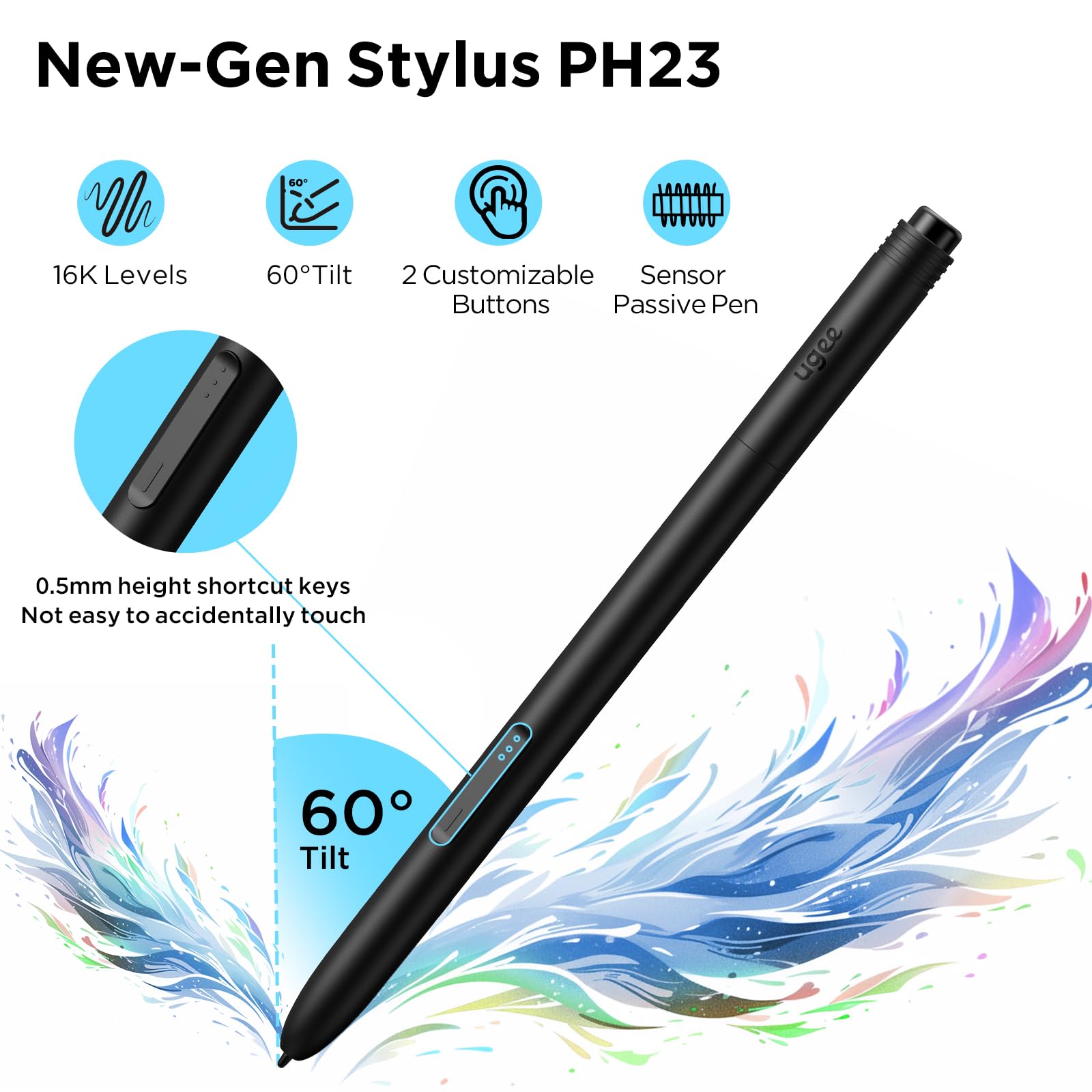 Tablette Graphique UGEE M808 10 Pouces avec Styet 8192 de sensibilité à la Pression et 8 Touches de Raccourci, Tablette Dessin avec USB-C Interface Compatible avec PC/Mac/Android