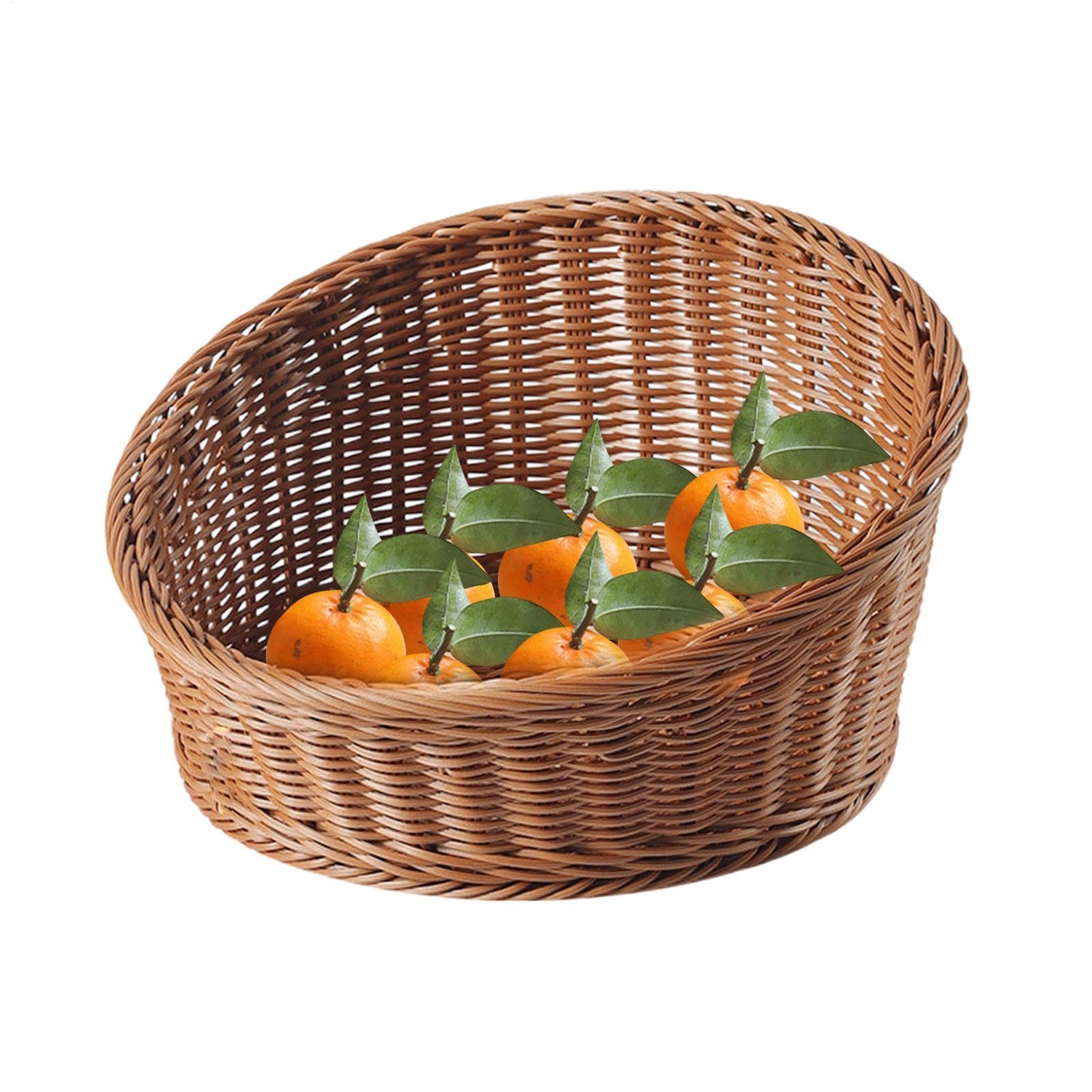 Cesta Para Pan Bandeja Inclinada Expositora De Alimentos | Cesta De Mimbre Para Servir Pan mesa mostrador verduras y pasteles restaurante picnic panadería