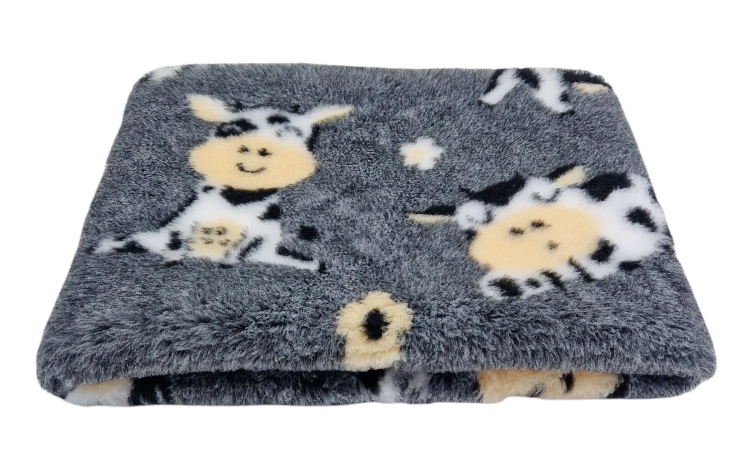 WOOF AND PUP | Non Slip Vet Bedding | Dogs, Puppies, Cats & Small Animals | UK Manufactured | Machine Washable | Animal Patterns | Vet Bed (Cow, Large 150cm x 100cm (60" x 40")) โ image 1
