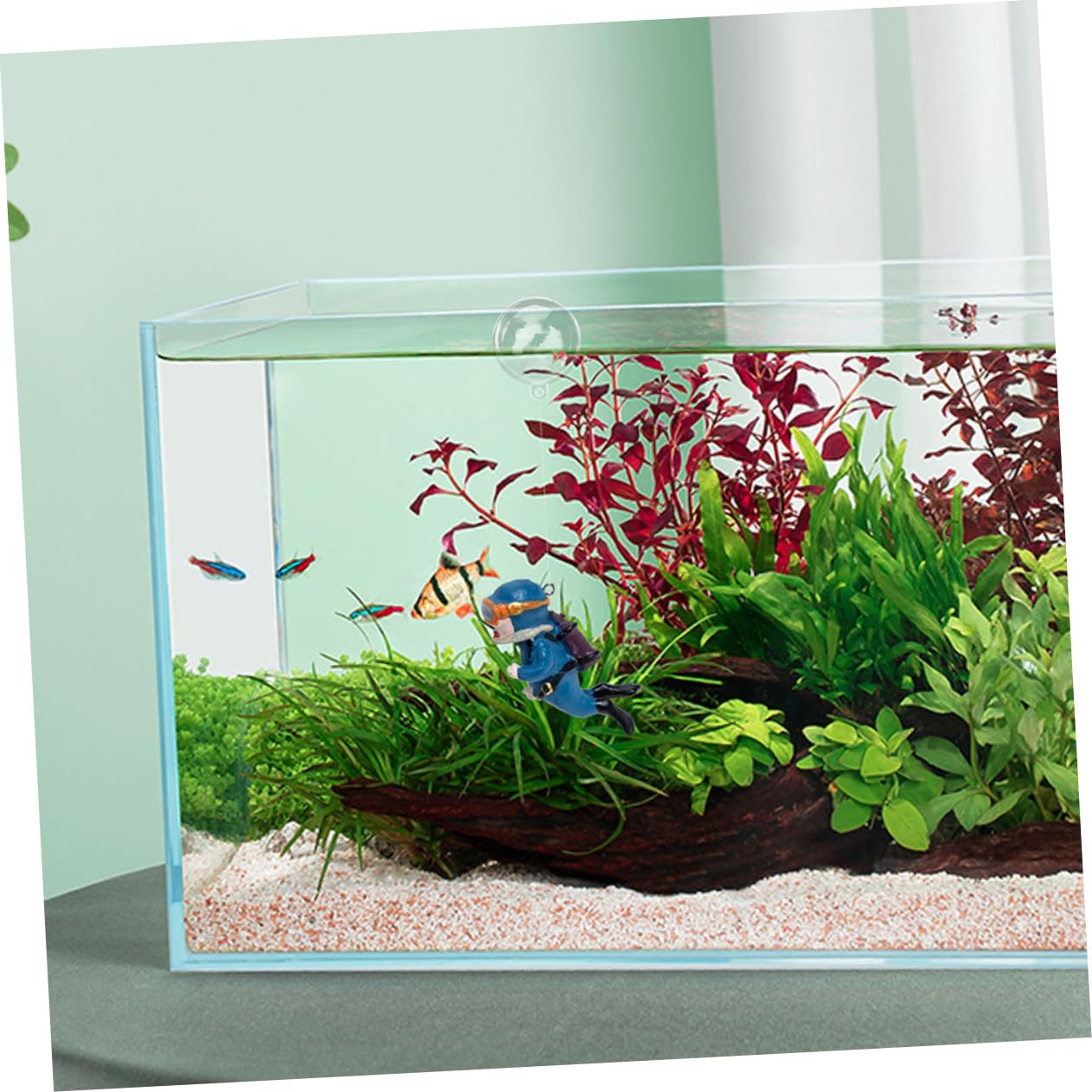 OUNONA 5 Ensembles Décoration D'Aquarium Petite Figurine De Plongeur Flottant Miniature Adorable Décoration D'Aquarium Figurine De Plongée Flottante pour Aquarium 2 pièces * 5