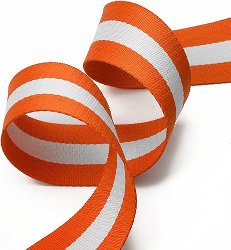 Miniatura 3 de Cinta de cinta de 1.969 in (2 pulgadas), cinturón de cintura por 2 yardas, naranjablanco, TR-11841