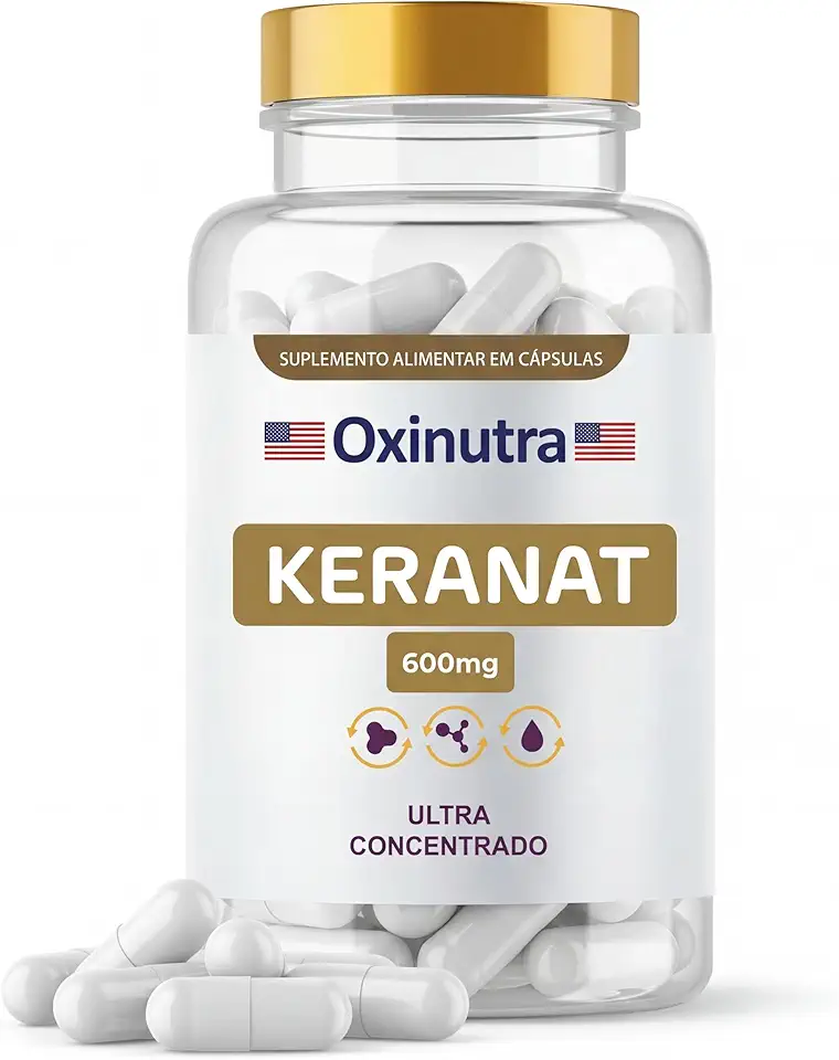 Suplemento para Crescimento Capilar, 600mg, Cápsulas, Combate Queda de Cabelo, Fortalecimento Capilar (60 Cápsulas) - Oxinutra