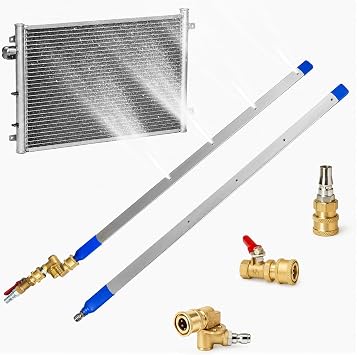 24" Radiator Cleaning Wand, Narrow Gap Cleaner with Dual Water & Air Use