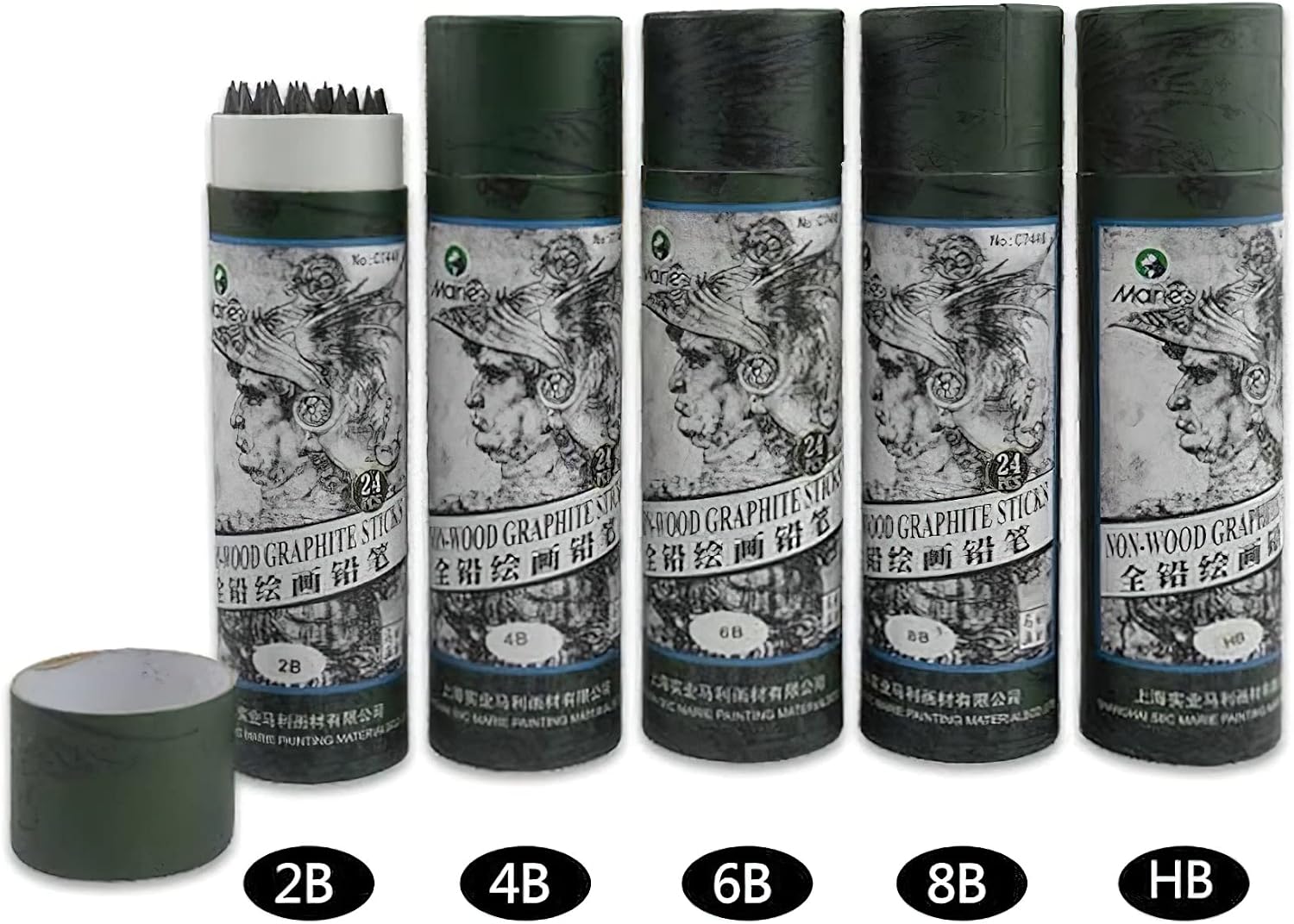 LI-GELISI Artist Willow Charcoal Sticks Charcoal Sketching Pencil (Whole Lead Core HB)