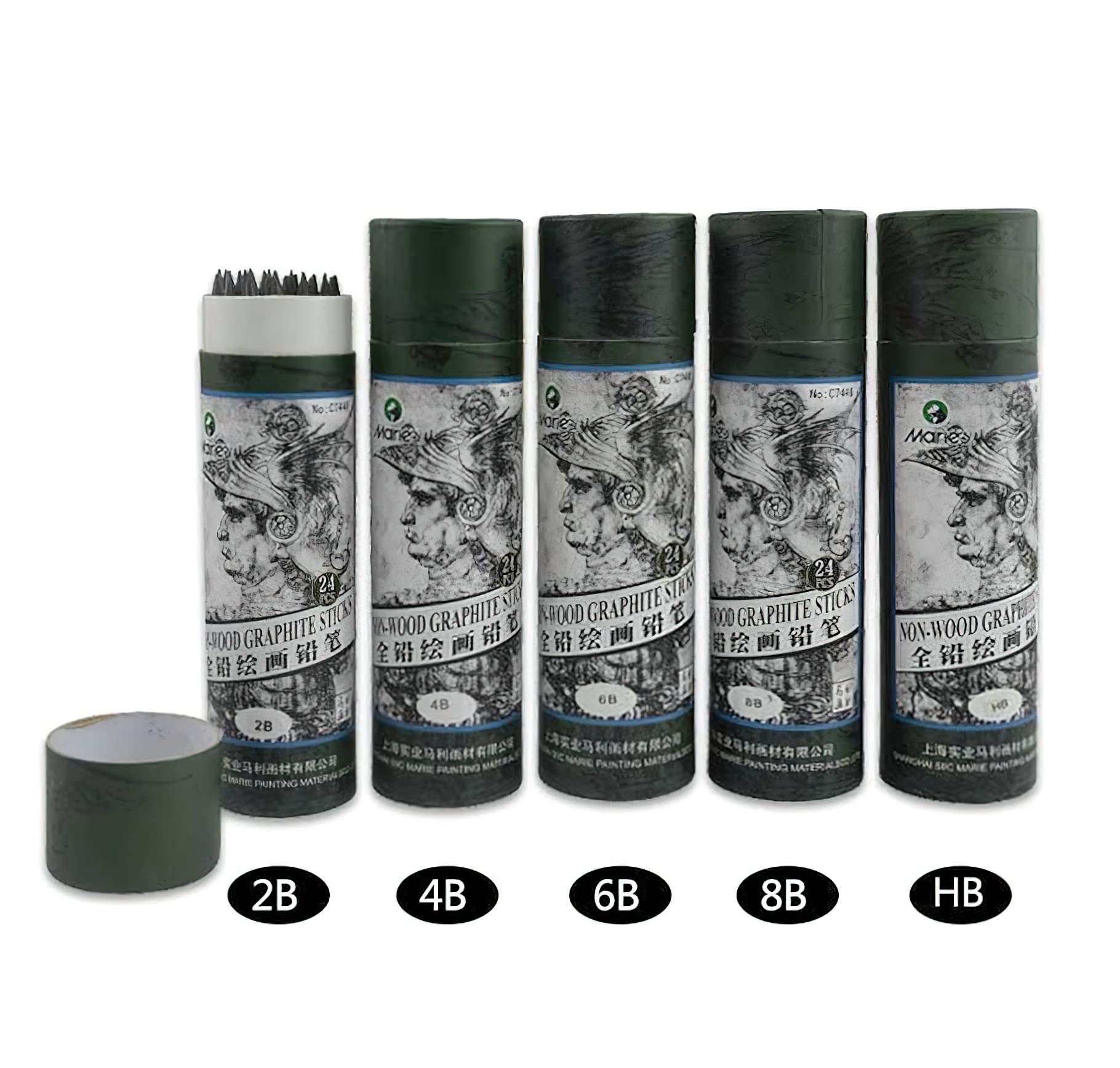 YYMIYU Matite in grafite senza carbone, matite professionali Sketch Art HB-2B-4B-6B-8B-10B-12B-EE-soft-Neutral-Hard 2PCS ognuna