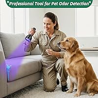 Vista 3 de ESCO LITE Linterna UV con luz negra, 51 LED 395 nM, detector ultravioleta de luz negra para orina de perro, manchas de mascotas y chinches de cama