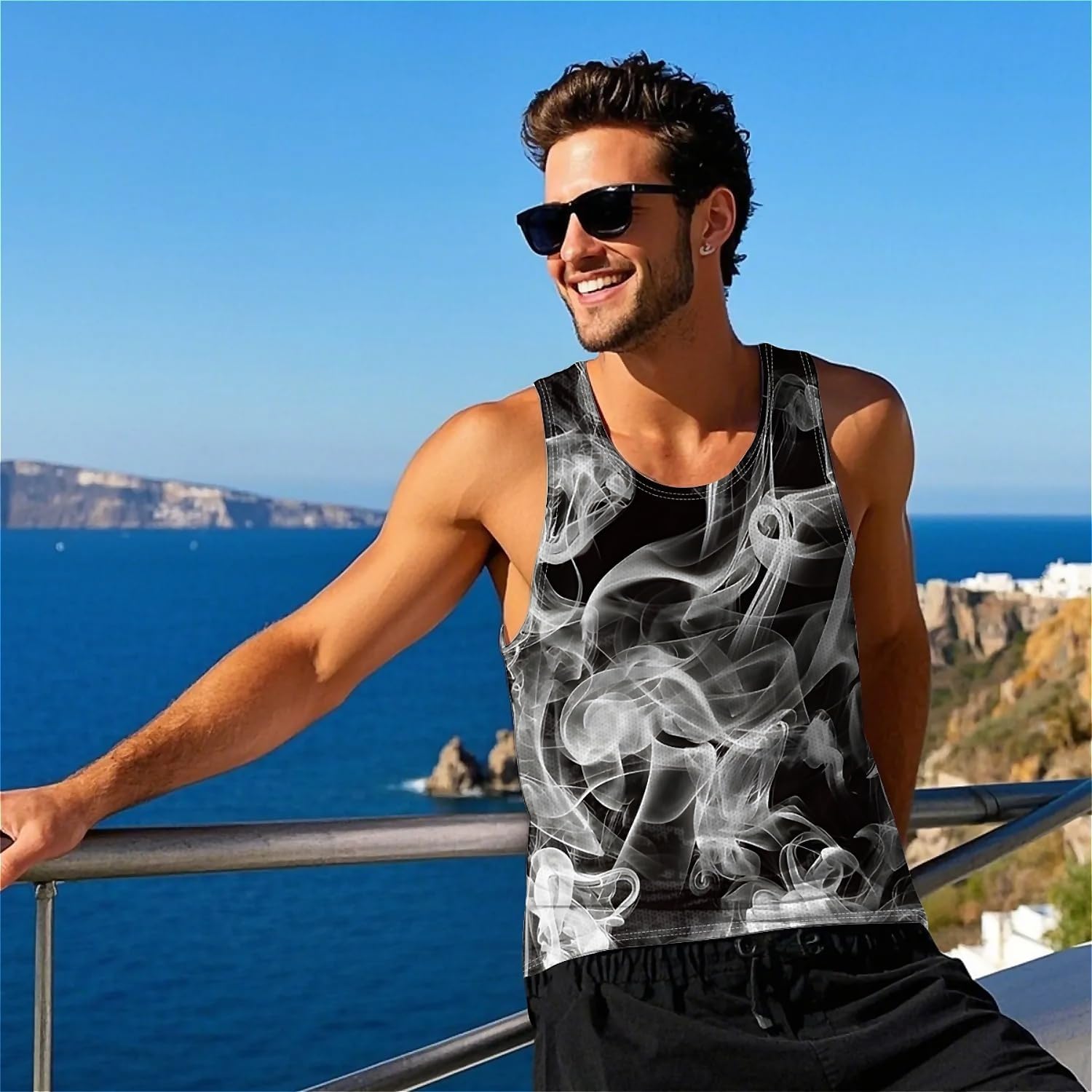 Blue Elephant Men's Tank Tops Summer Sleeveless Tee Cool Workout T-Shirts Beach Athletic Undershirts - Image 3
