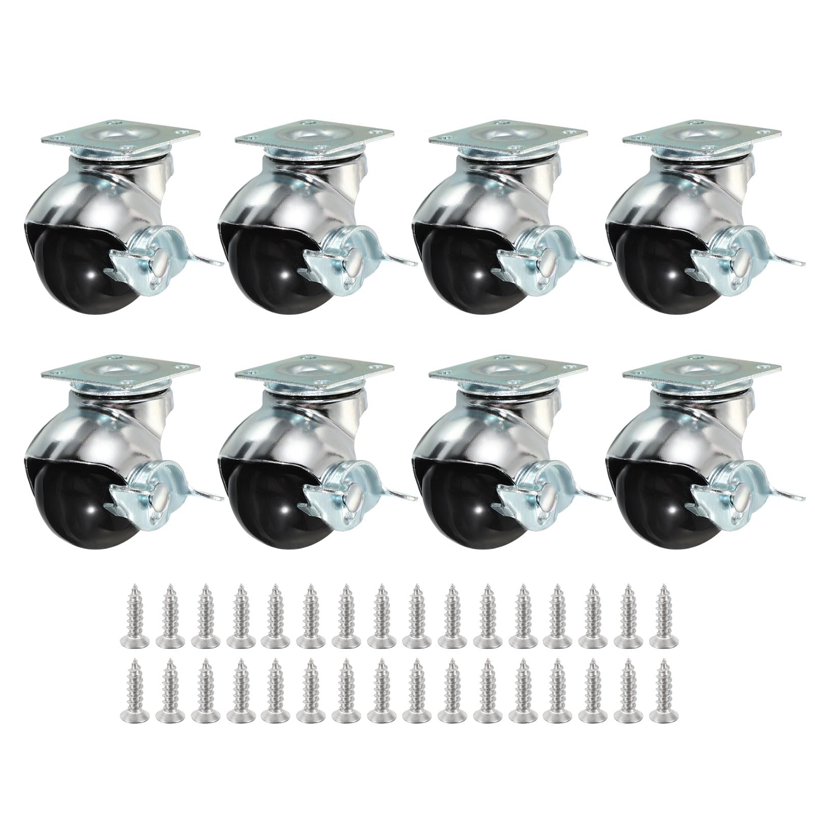 PATIKIL Ball Caster Wheels - 4 Pack with Brake -17