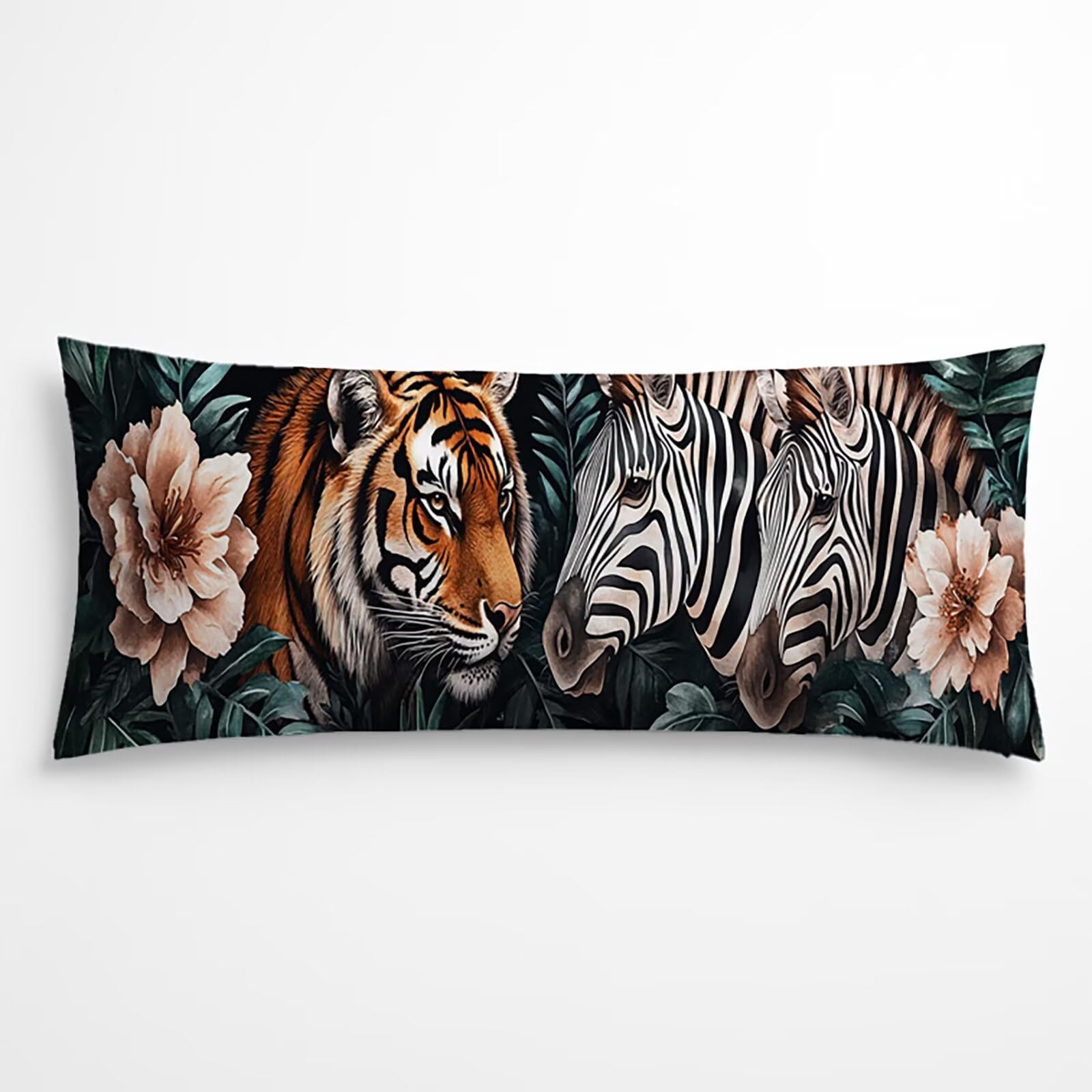 Poszewka na poduszkę 60 x 180 cm, długa, 180 x 60 cm, poduszka do spania na boku, tygrys z dwustronnym nadrukiem na całej powierzchni, poszewka na łóżko, poduszka dla kobiet w ciąży, dekoracja pokoju