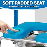 Vista 6 de Ultimate - Asiento de inodoro elevado con asas, cómoda para mesita de noche, reposabrazos acolchados, altura ajustable, asiento de inodoro elevado