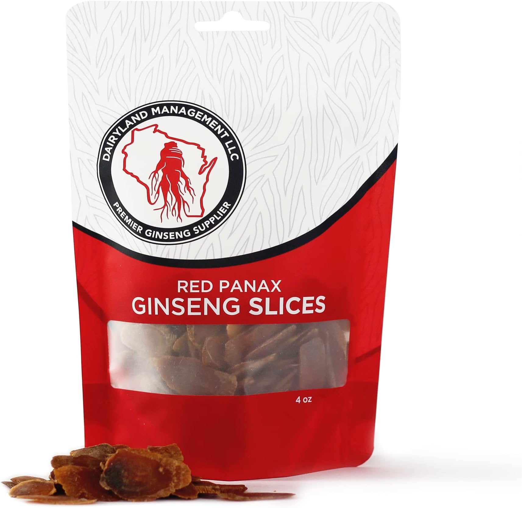 Red Panax Ginseng Slices - 4 oz Pack Korean Panax Ginseng Slices - Non-GMO, Gluten Free Red Ginseng Root Slices - Use This Herbal Supplement in Soup, Tea, Congee