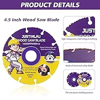 Vista 4 de 2 hojas de sierra circular de corte de madera, disco de corte para sierras de mesa, hojas de amoladora angular multifuncional, hoja de sierra