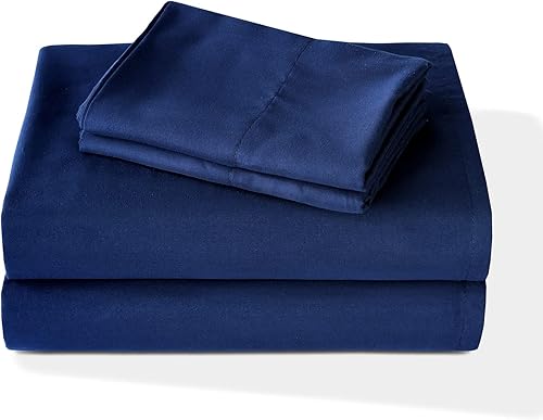 Miniatura 2 de BLC - Sábanas de tamaño individual color azul, ropa de cama egipcia de microfibra cepillada, sábana de enfriamiento extra suave, colchón profundo
