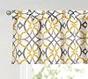 Spiral Geo Trellis Pattern Window Curtain Valance for KitchenBathroom Rod Pocket 52 Inch by 18 Inch,YellowGray