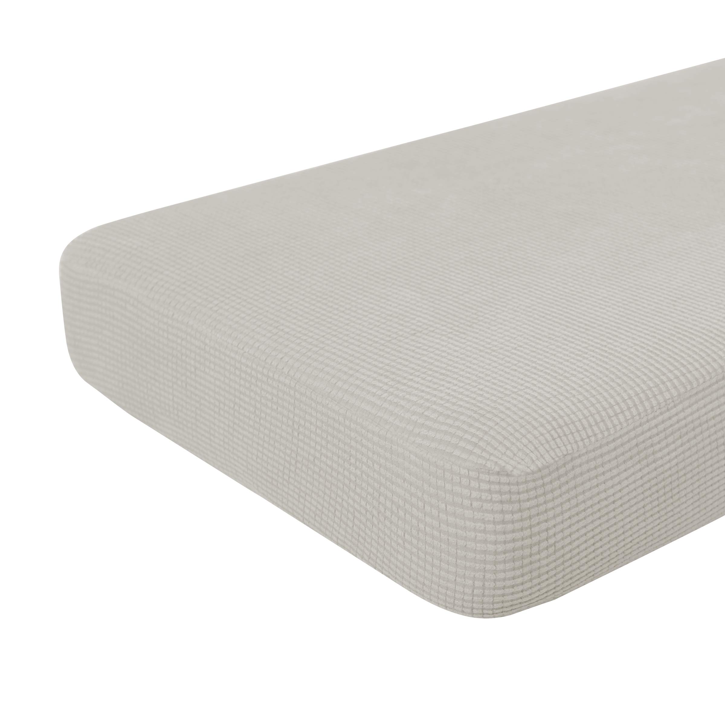 Hokway Stretch Couch Cushion Slipcovers Reversible Cushion Protector Slipcovers Sofa Cushion Protector Covers(Cream White, Medium )
