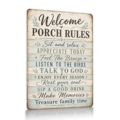 Porch Rules Summer Decorations Sign Farmhouse Porch Wall Art Decor
