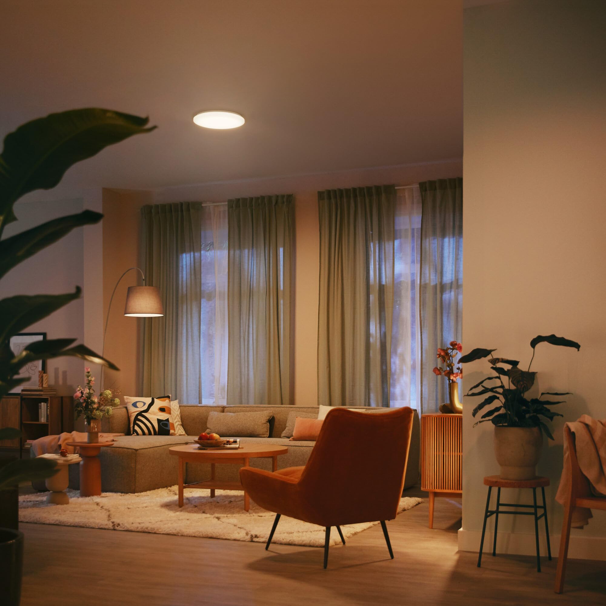 Philips LED Wincel, Plafoniera Rotonda, Luce Bianca da Calda a Fredda, Dimmerabile, 40W, Bianco