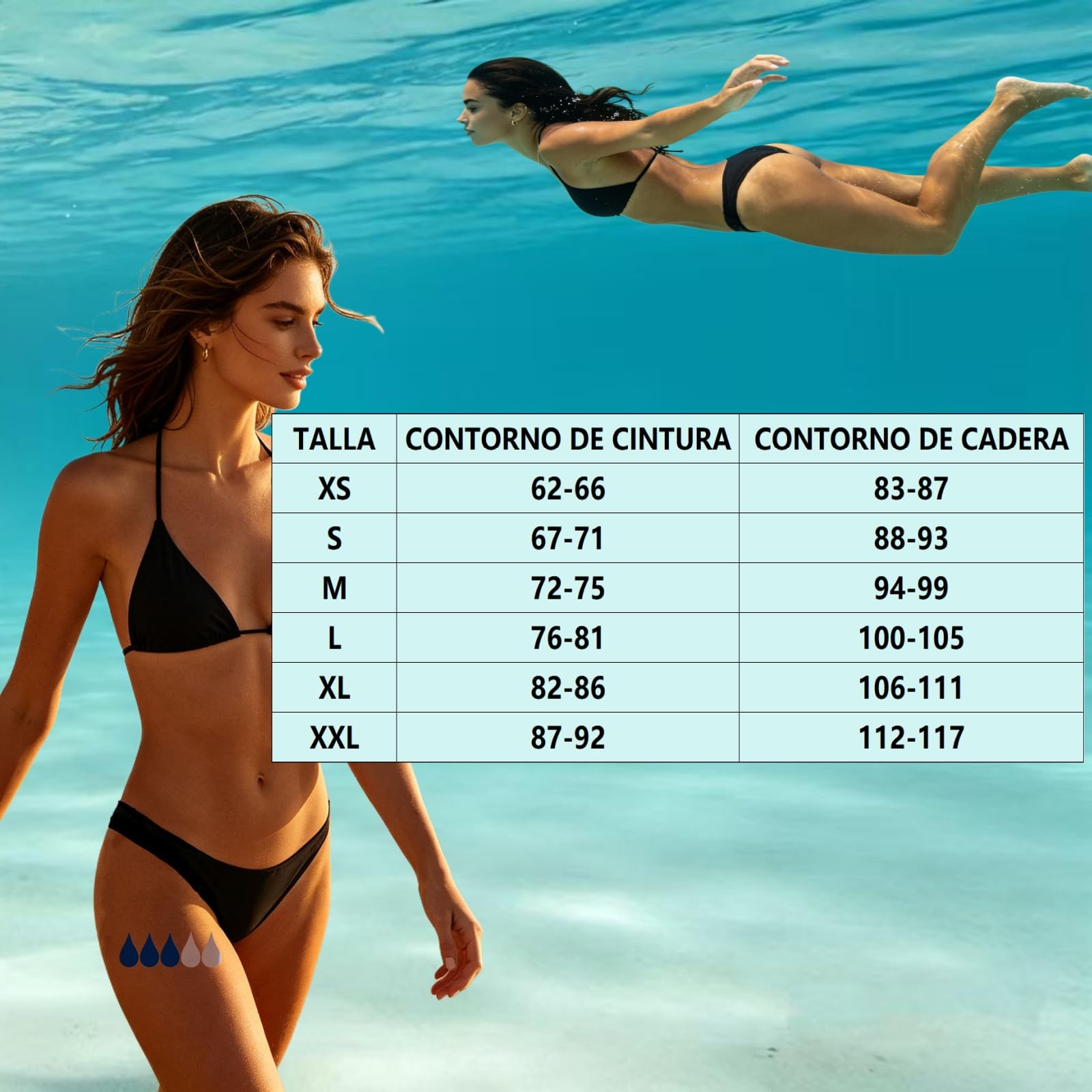 Bikini Menstrual Impermeable a Prueba de Fugas para Mujeres y Adolescentes, Playa y Piscina