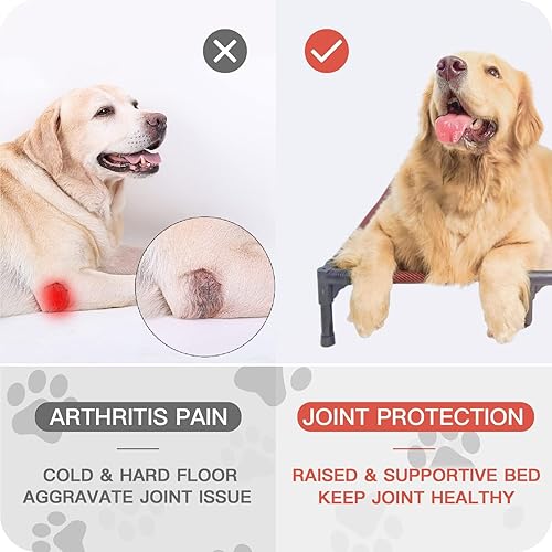 Miniatura 6 de suddus Cama elevada para perro impermeable al aire libre, cama elevada portátil para perro, cama para perro fuera del suelo, cama para perro, fácil