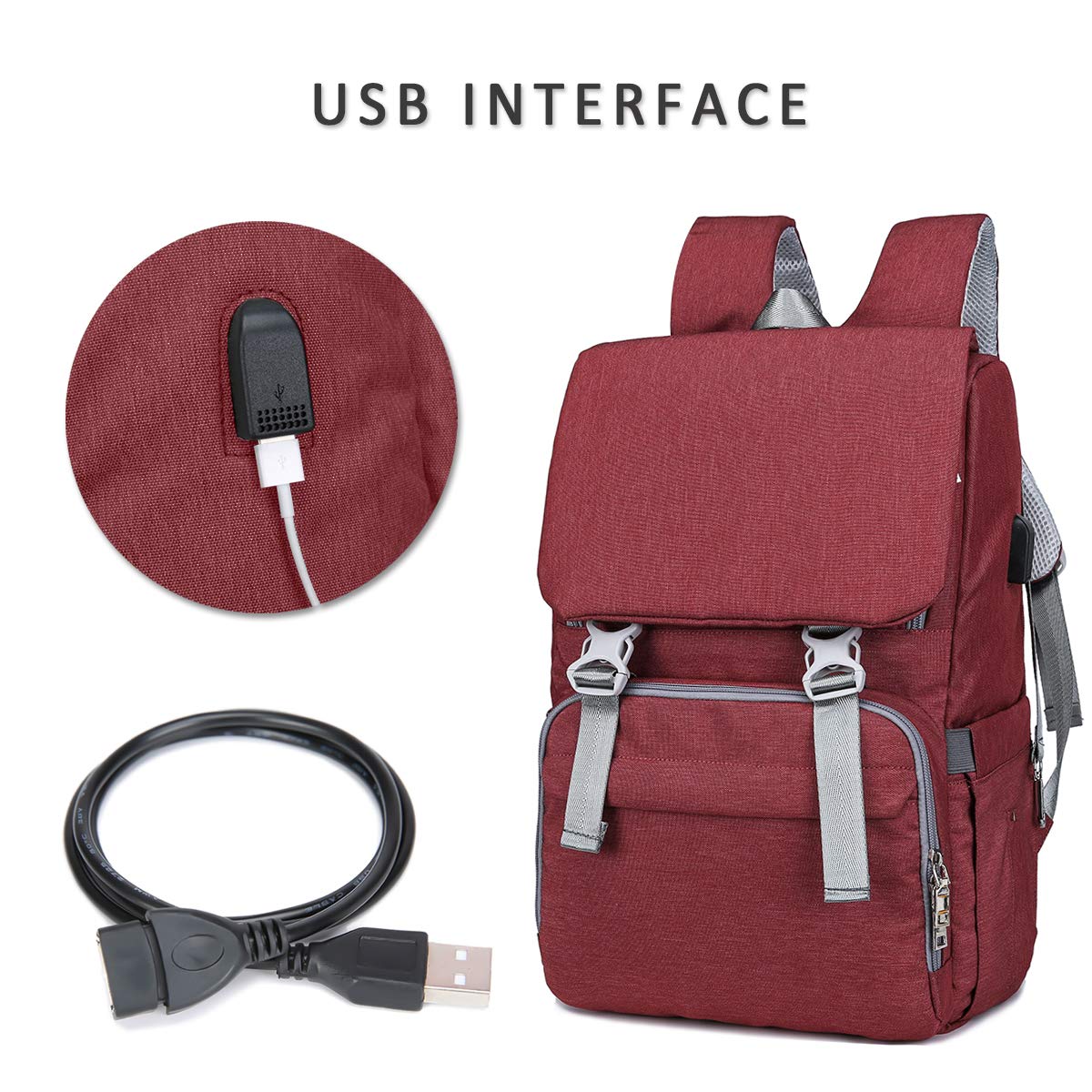 SONARIN Waterproof Multifunction Baby Nappy Changing Backpack with changing mat