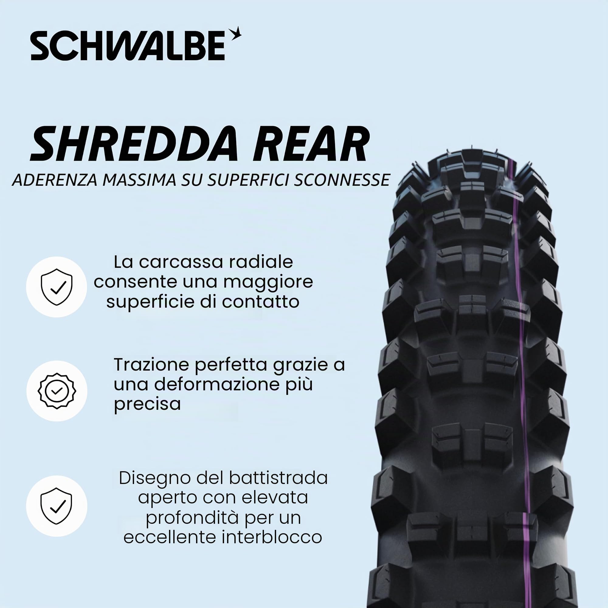 Schwalbe Shredda - Pneumatico posteriore pieghevole TLR