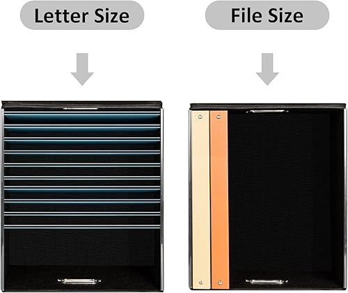 Miniatura 6 de TIANSE Caja de almacenamiento portátil de archivos con tapas, caja organizadora de archivos decorativa de lino plegable, almacenamiento para cartas,