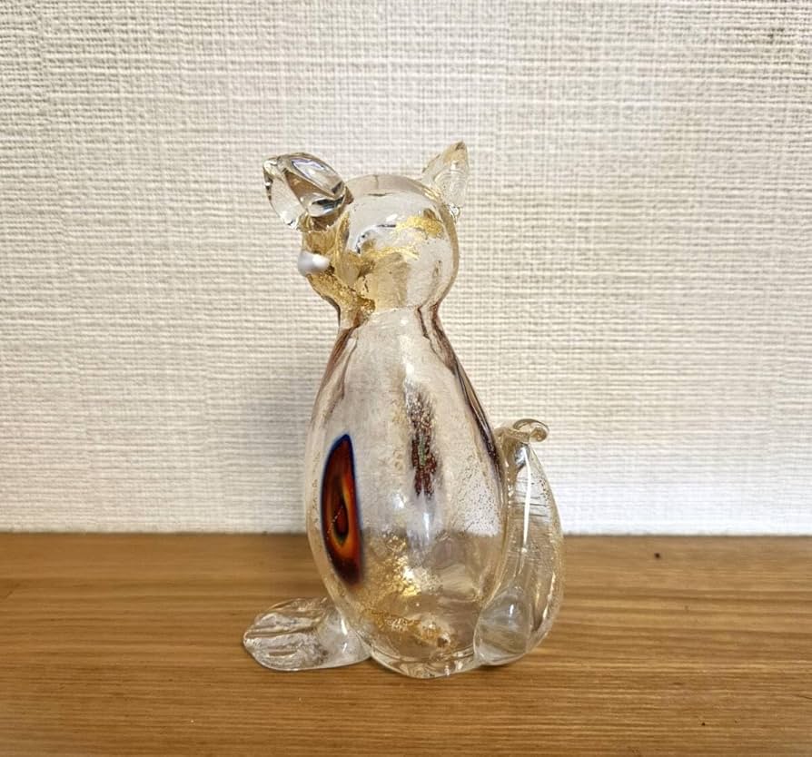 ベネチアンガラス　猫　置物　ミルフィオリ　ムラノ Amazon.co.jp: formia 猫 オブジェ フィギュリン 置物 ムラノ