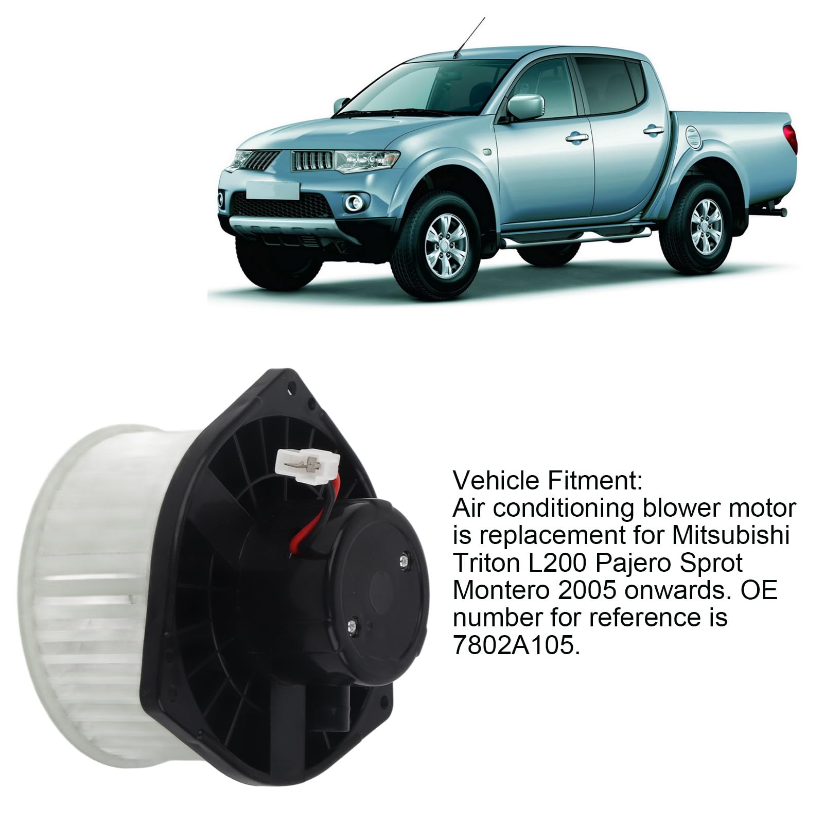 Silnik Dmuchawy Nagrzewnicy AC, materiał ABS, Wydajne Ogrzewanie dla Triton L200 Pajero Montero 2005+, Silny Przepływ Powietrza 12 V