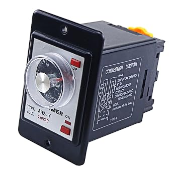 Power on delay Timer time Relay 0-60 Minutes Panel Installation with Socket Base AH2-Y AC 220V (Size : 60M)