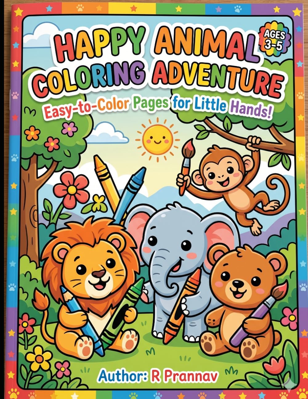 Happy Animal Coloring Adventure: Easy-to-Color Pages for Little Hands!