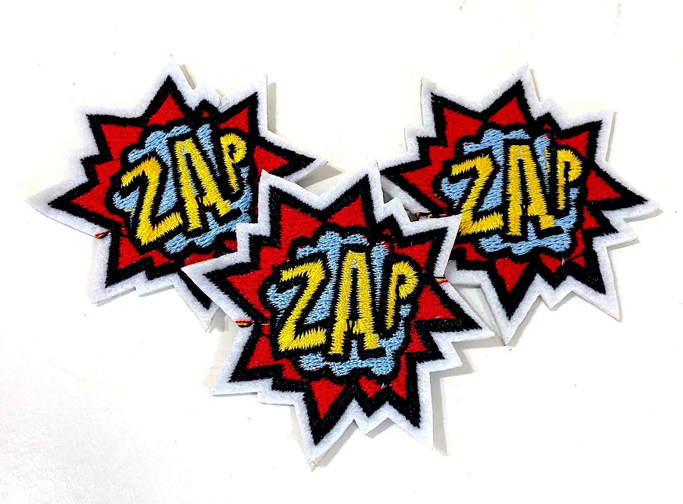 PRK 14Pow Boom Bang Zap Cool Iron on Clothing Patches for Jeans Hats Jackets Backpacks Patch (zap)
