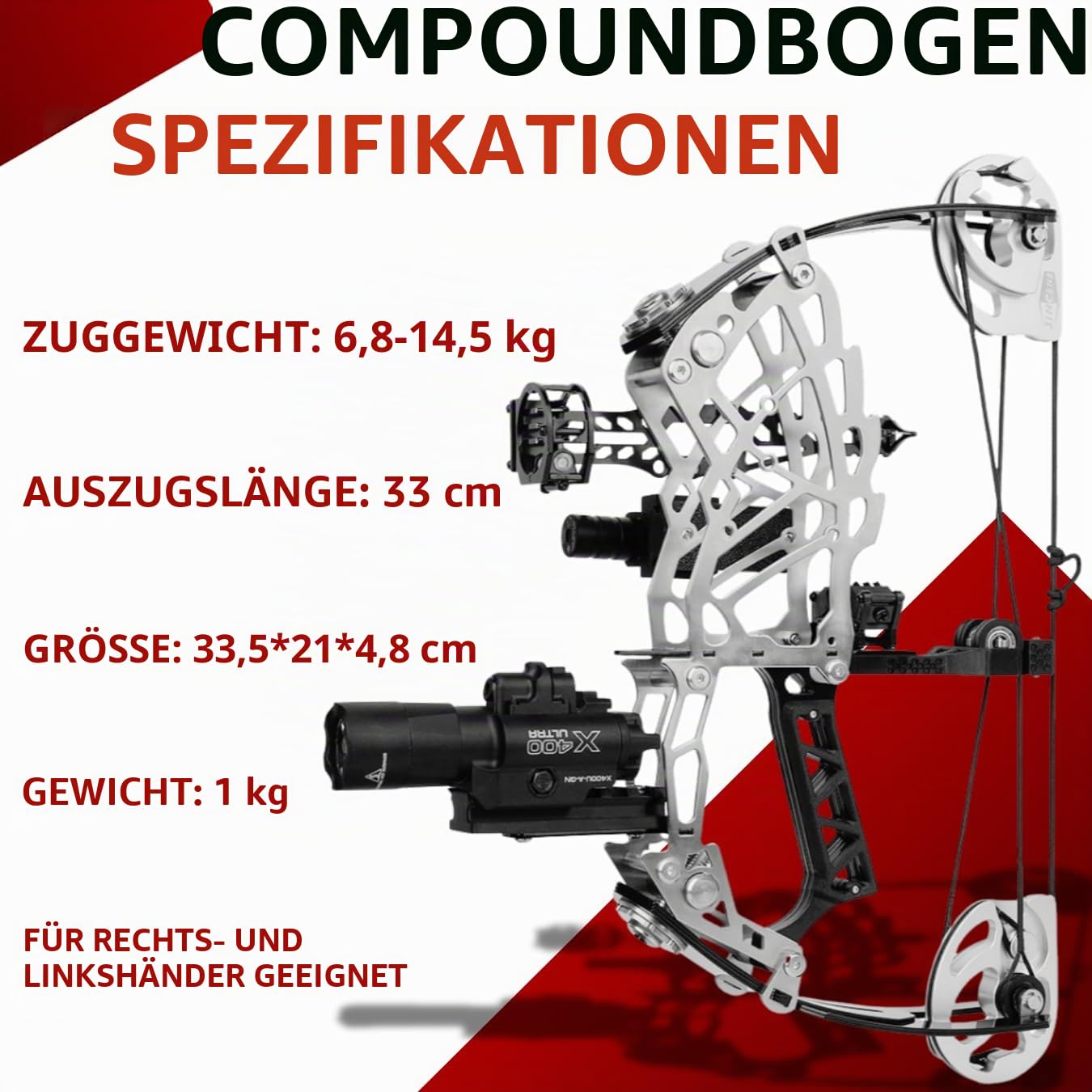 Compoundbogen Set für Anfänger Erwachsene / 15–32 lbs CompoundBögen Bogenschießen Bogen und Pfeil Jagdbogen Kompaktes mit Pfeilen und Zielscheiben Bogen Jagd Für Rechts- & Linkshänder (Typ 2)