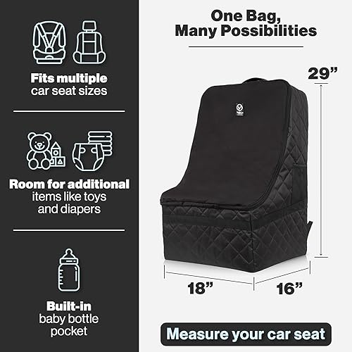 Miniatura 3 de V VOLKGO Bolsa de viaje extra acolchada para asiento de automóvil para avión, bolsas de asiento de automóvil resistentes para viajes aéreos, bolsa