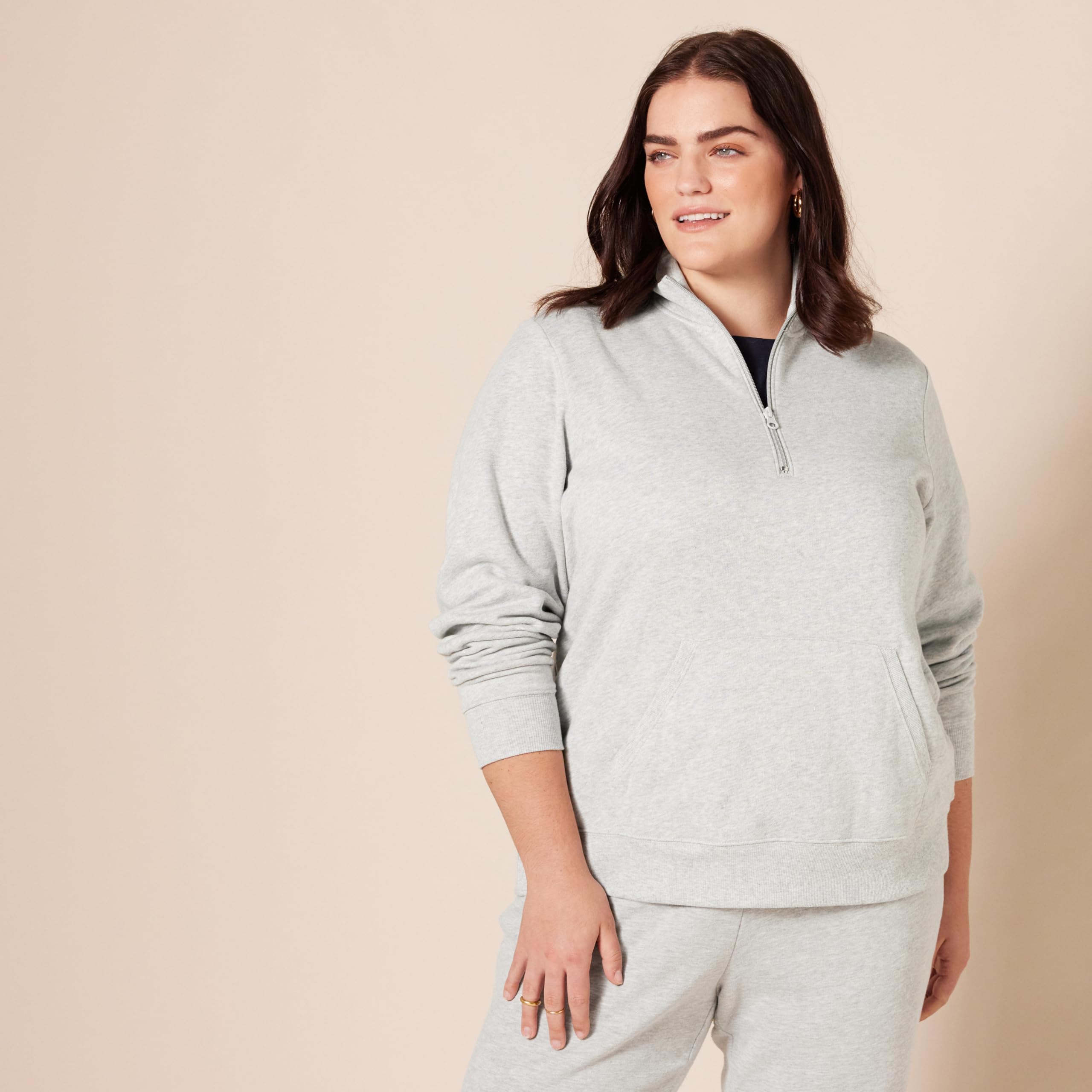 Amazon Essentials Kobiety Bluza polarowa z długim rękawem i zamkiem błyskawicznym (dostępna w rozmiarze plus)