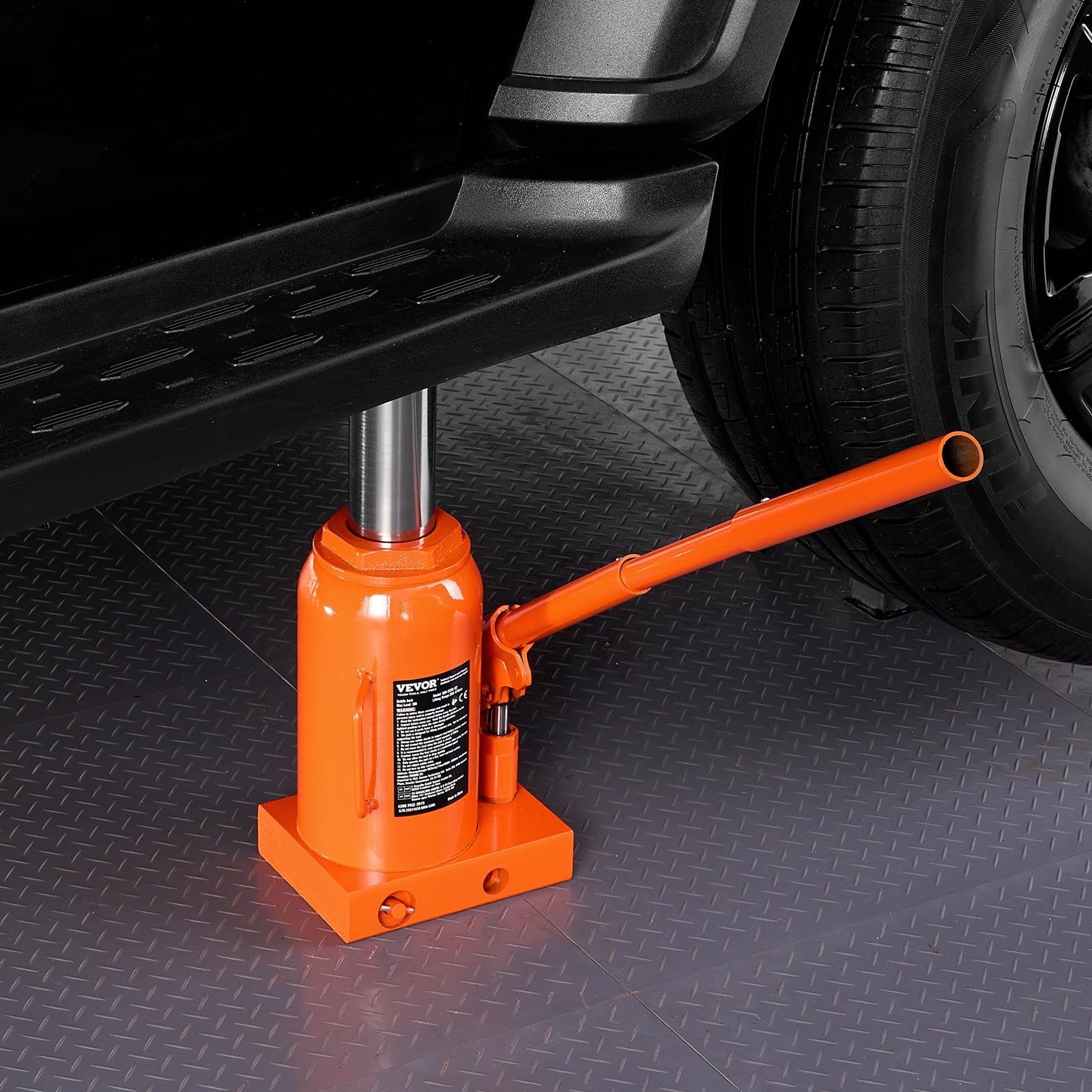 VEVOR Cric Idraulico a Bottiglia 30T, Cricco a Bottiglia Saldato con Portata Sollevamento 285-475 mm e Maniglia Lunga a 3 Sezioni, Cric per Pick-Up, Camper, Riparazioni Auto, Ingegneria Industriale