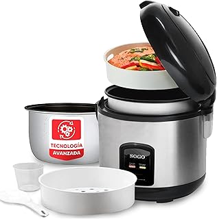 Sogo Smart Electric Rice Cooker 1.8L with Steam Cooking Tray Included – Digital Multicooker Non-Stick Rice Cooker 10 Cups …