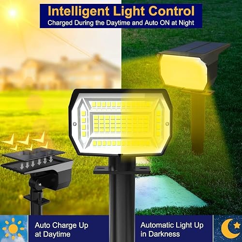 LOTMOS Solar Lamps for Outdoor Garden 3000K Warm White - 2