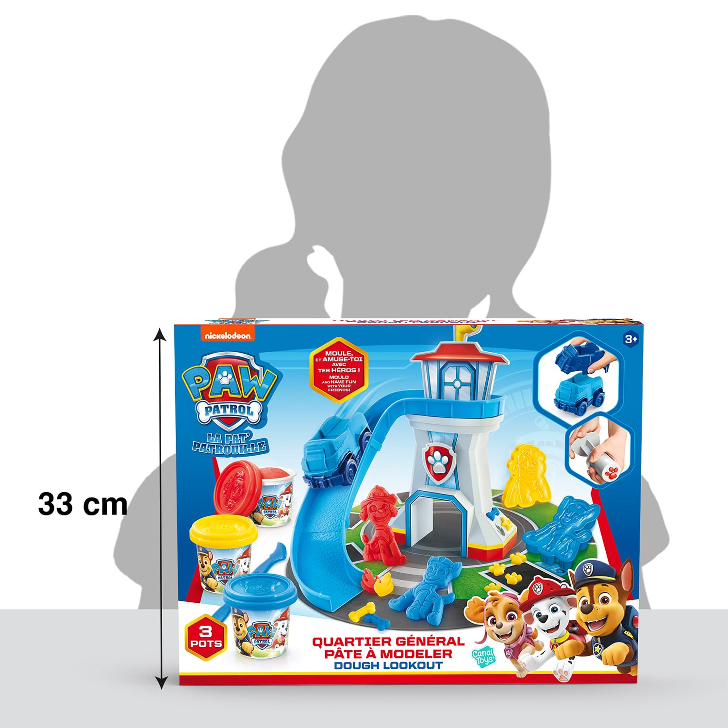 Canal Toys - Coffret Quartier Général Pat’ Patrouille - Pâte à modeler & Décor interactif - Personnages Pat' Patrouille - Jeu créatif enfant 3+ ans - Kit complet de création - PPC 033