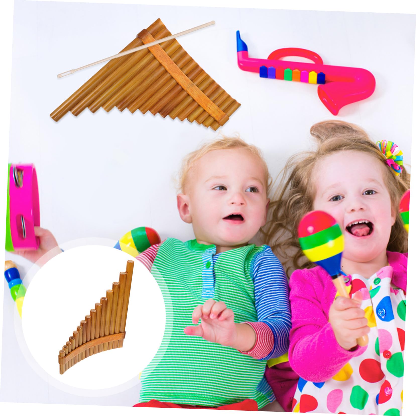 ERINGOGO Rohr Bambus Panflöte Holz Klangvoll Einstimmig Linkshändiges Musikinstrument Für Anfänger Schul Bühnengebrauch