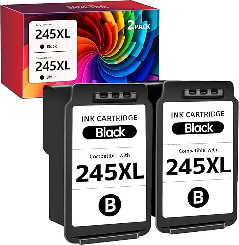 SANCTink Cartucho de tinta negro 245XL remanufacturado para Canon 245XL 245 PG-245XL PG245 funciona con impresoras Pixma MX490 MX492 MG2524 MG2522