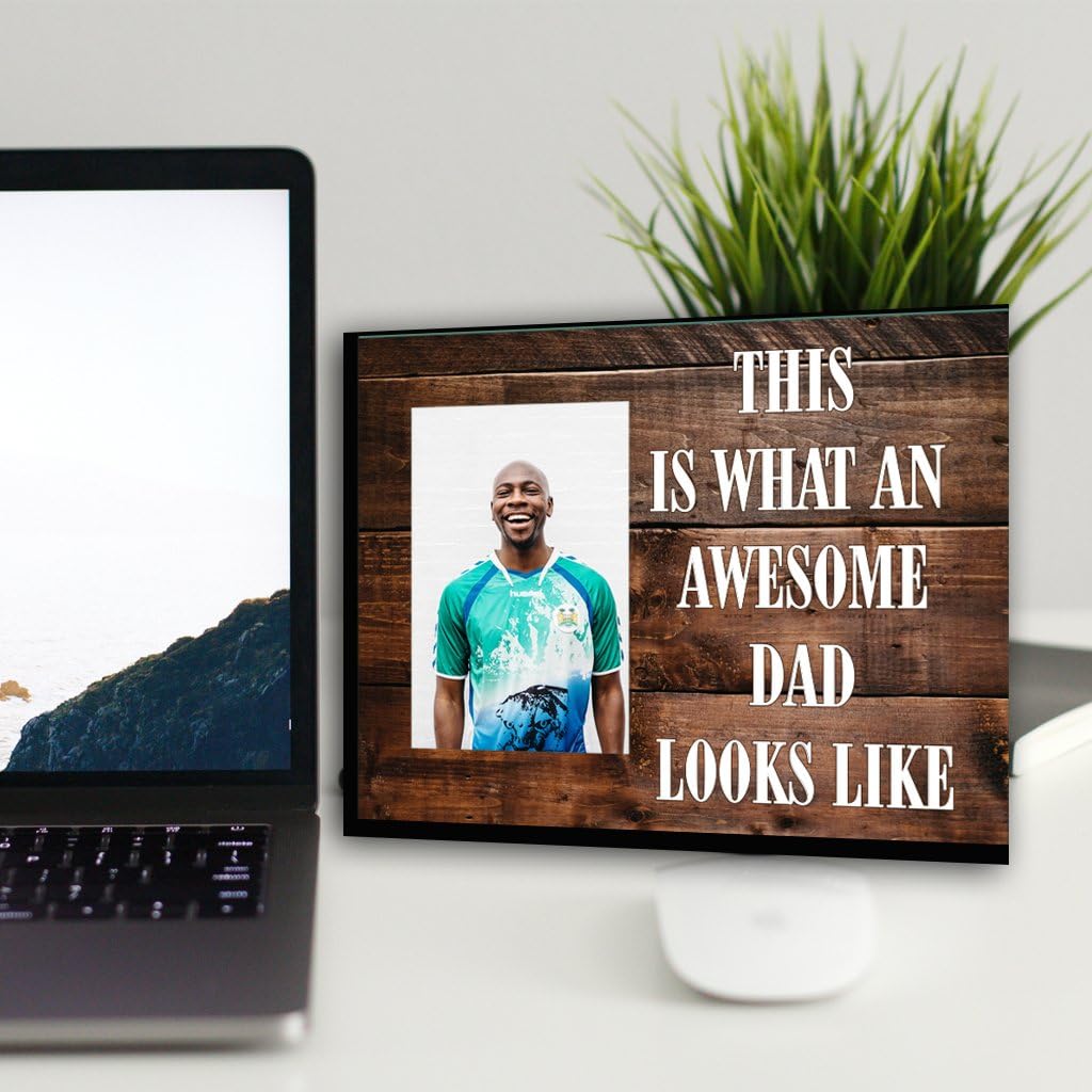VictoryStore, This is What an Awesome Dad Looks Like Picture Frame Gift for DAD - Happy Father's Day Picture Frame - Holds 4 inches x 6 inches Photo - Great, Dad Birthday Gift, Father