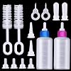 Frienda Pet Feeding Bottle Kit, Squeeze Liquid Cat Nursing Bottle Needle Tubing Kit and Replacement Mini Nipples for Kitten Puppy Small Pet Feeding Tool Blue, Pink