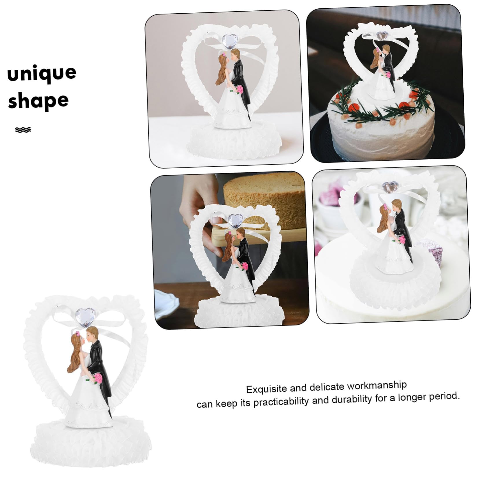 Alipis Romantische Resin Brautpaar Figur Hochzeitstorten Dekoration Braut Bräutigam Skulptur Tischdeko zur Hochzeit Valentinstag