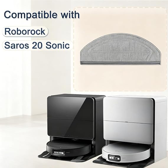 Roborock Saros 20 Sonic ロボット掃除機と互換性のある洗えるモップパッド 12 パック、硬い床の掃除用の再利用可能なモップパッドの交換